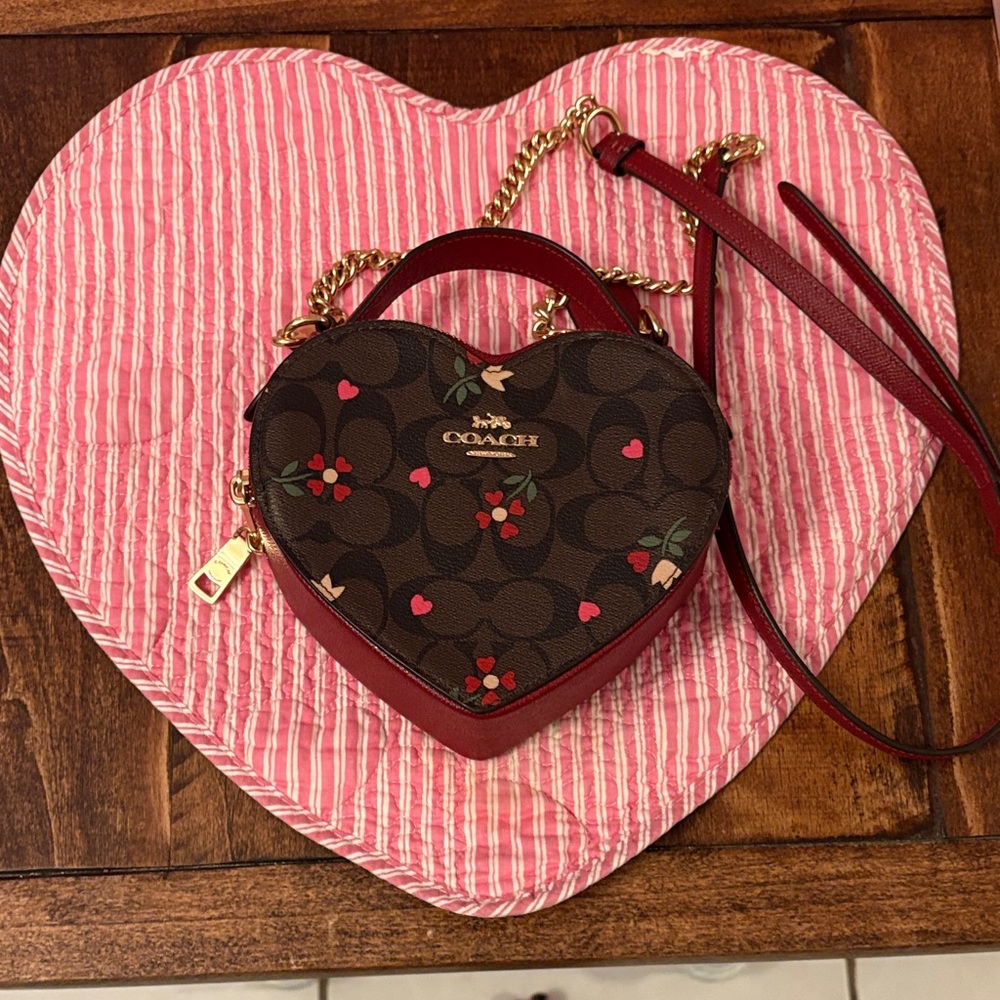 Coach heart purse signature heart petal used once